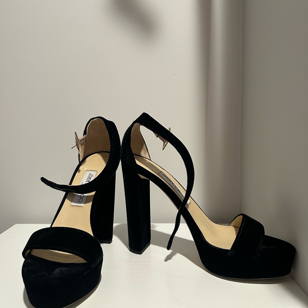 Jimmy Choo Black Velvet Heels - Picture 5 of 6